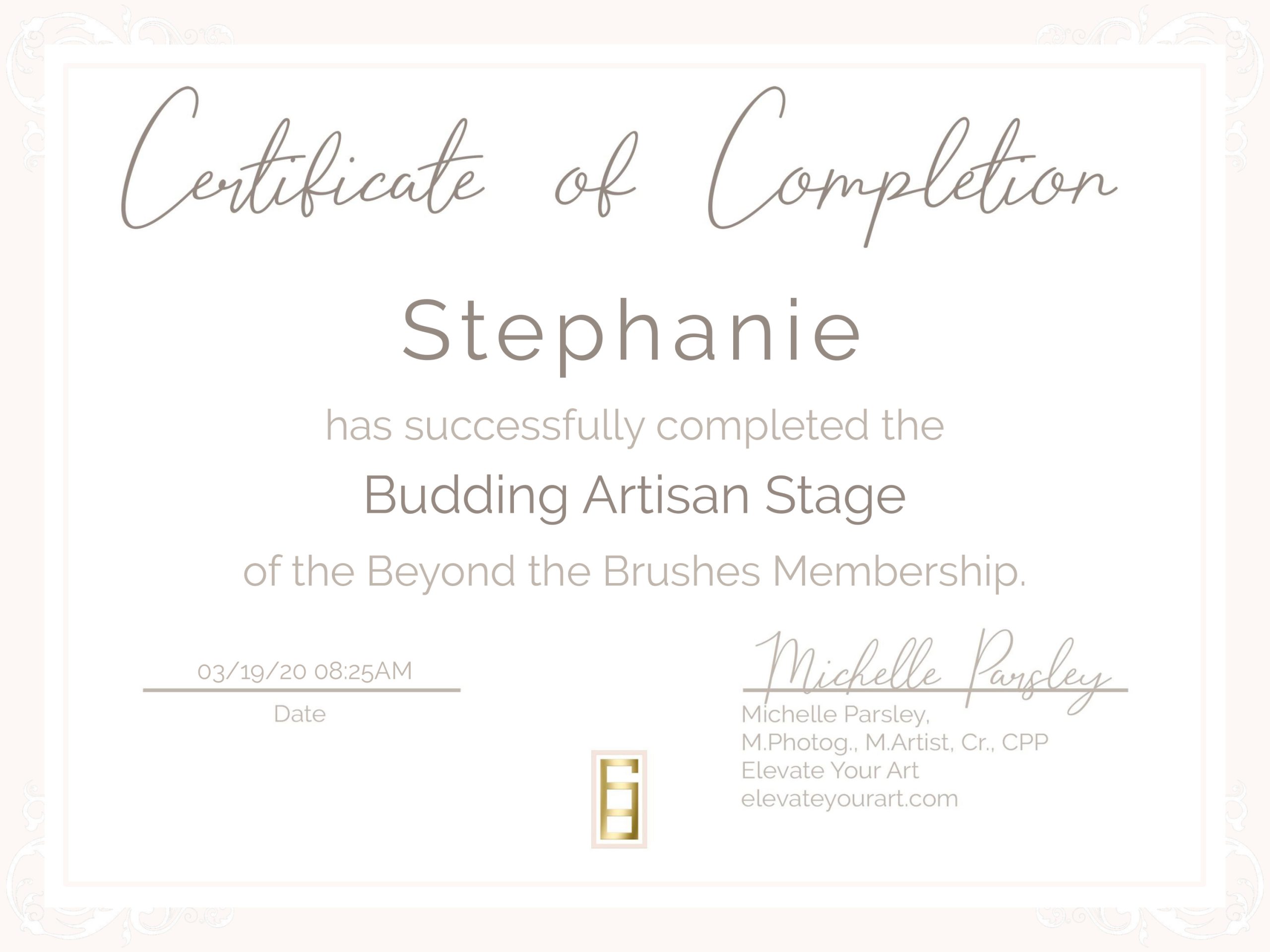 STEPHANIEBudding Artisan Stage