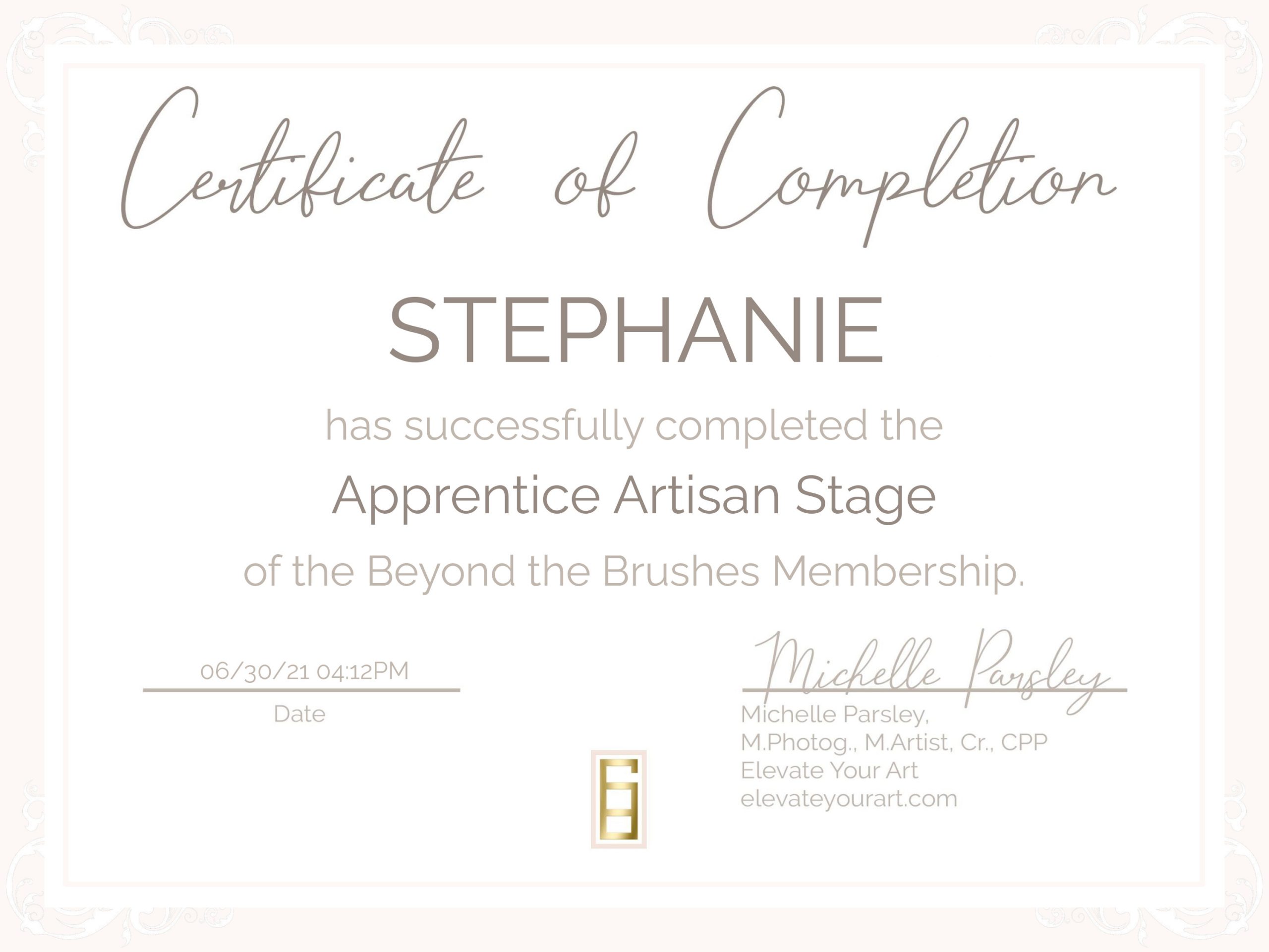 STEPHANIE Apprentice Artisan Stage